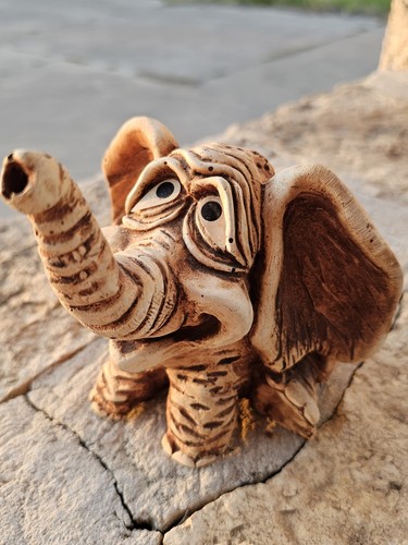 Vintage wooden elephant - wooden,