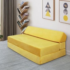 Premium Velvet Fold-Out Sofa