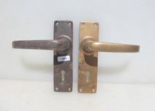 Vintage Brass Lever Door Handles Old Mid Century Bronze Art Deco Antique