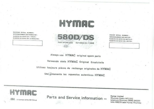 Hymac excavator 580d 580ds - hymac,