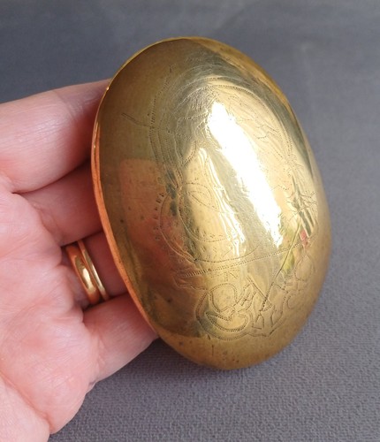 Antique brass snuff tobacco - brass,