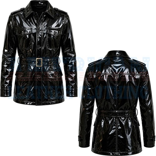 Men glossy black pvc - glossy,