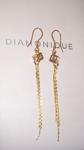 Diamonique long drop dangly - long,