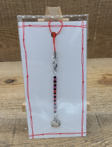 Hello kitty beaded dangle clip - hello,