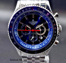 Lad Weather Pilot 's Watch Tritium Chronograph 100m Water Resistant Blue W/ Box