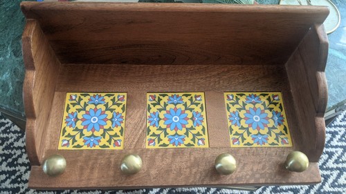 Wooden wall shelf coat - shelf, 4