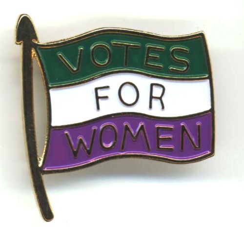 Suffragette flag badge - badge, brooch