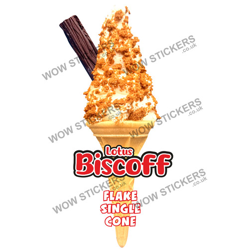 Biscoff flake single cone - flake, ice