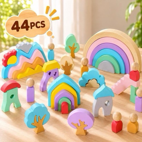 44pcs children wooden - 44pcs,