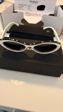 Chanel white and black oval