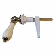 Heritage Porcelain Cistern Lever, Vintage Gold Plated & White CPA00