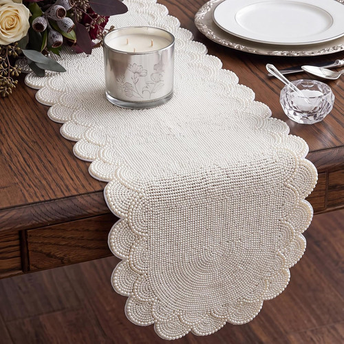 Elegant pearl beaded table - elegant,