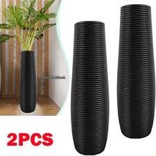 2x Plastic Tall Floor Vase
