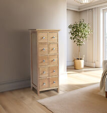 CD DVD Storage Drawer, Wooden Cabinet with 10 Drawers, Tower Media Organiser