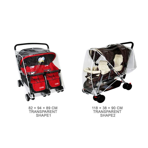 Twin stroller rain - stroller, cover