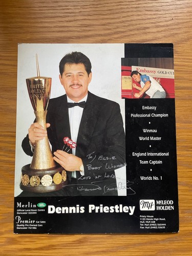 Signed dennis priestley darts - priestley,