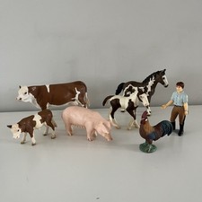 Schleich Toy Farm Farmyard Animal Figure / Figures Bundle - Cow Horse Pig