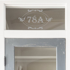 Frosted Door Number Fanlight Victorian House Number Etched Glass House Number