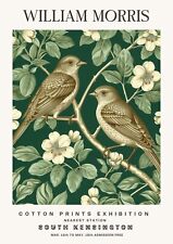 William Morris Vintage Birds Cotton Exhibition Botanical Prints Wall Art Poster
