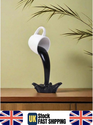 Floating coffee cup - cup, sculpture