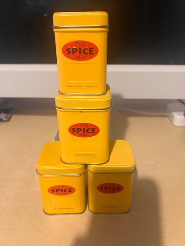 Spice shop herb tins - shop, herb/spice