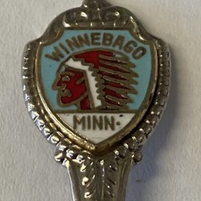Vintage Souvenir Spoon US Collectible Winnebago Minnesota Indian Chief