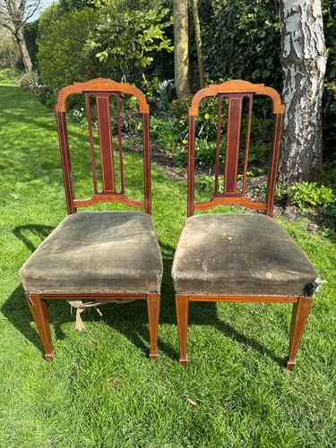 Pair edwardian inlaid - pair,