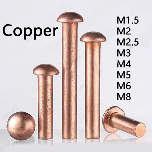 Pure copper round head rivets - round,