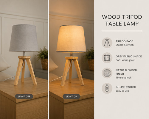 Tripod natural wooden ivory - natural,