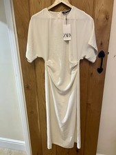 Zara Draped Midi Dress White
