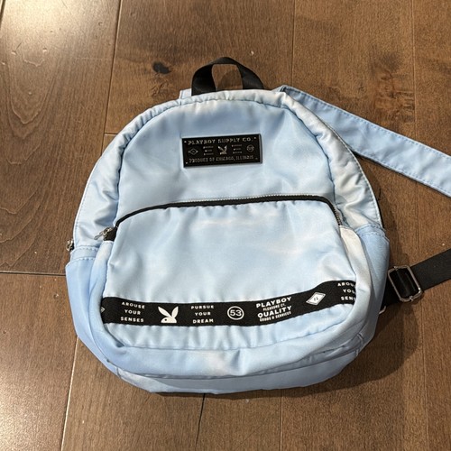 Playboy blue nylon backpack - blue,