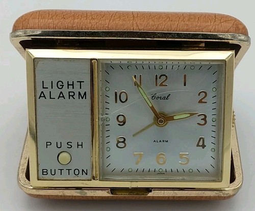 Coral travel clock alarm - coral,