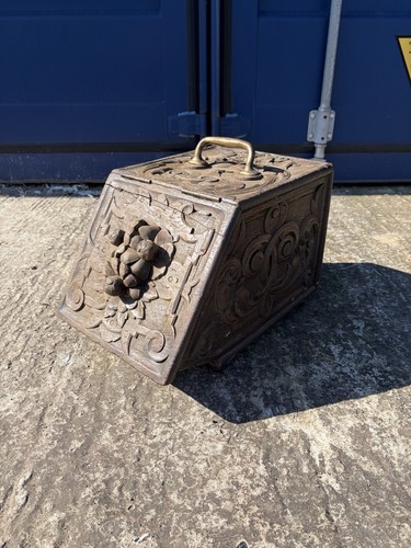 Antique coal scuttle - coal,
