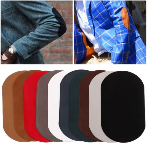 Suede leather iron oval - iron-on,
