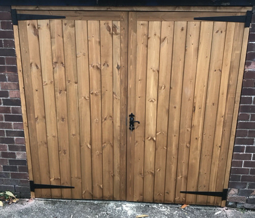 Wooden garage doors frame - garage,