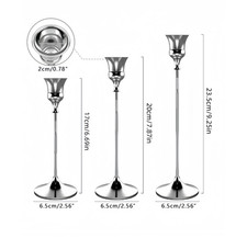 Brass Metal Tapered Candle Holders, Vintage Modern Decorative Centerpiece Candle