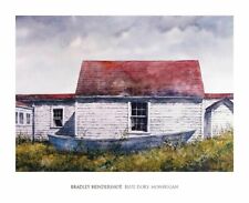 MAINE ART PRINT - Blue Dory Monhegan by Bradley Hendershot 26x32 Boat Poster