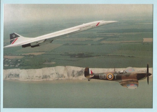 Concorde and spitfire flying - concorde,