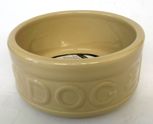 Ceramic dog bowl embossed - embossed,