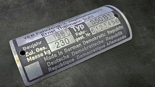 Nameplate simson s50 from - s50,