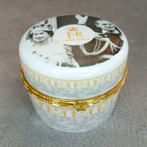 Clock box porcelain hinged - clock,