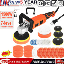 1580W Rotary 7" Car Polisher Kit Orbital Polishing Machine Wax Pads