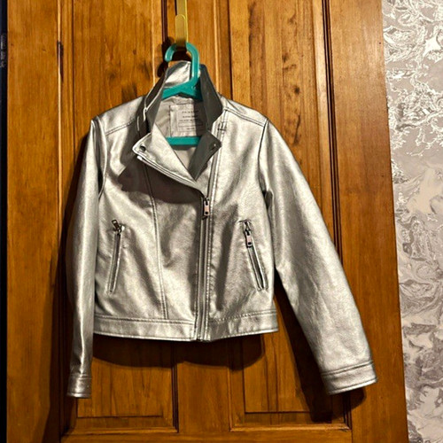 Primark silver biker jacket - silver,