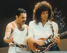 Brian May Hand Signed 10x8 Inch Queen Photo With Freddie Mercury