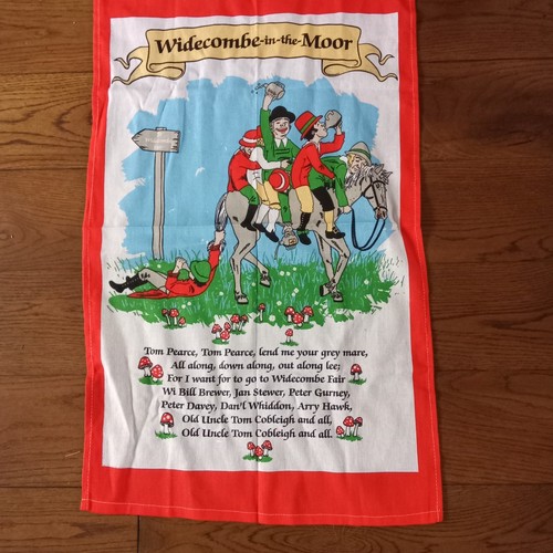 Bright vintage tea towel - bright,