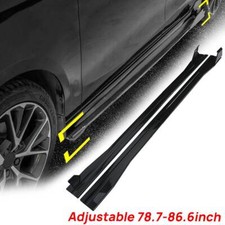 Adjustable 78"-86" Universal Side Skirts Splitter Extension Black Glossy 2m-2.2m