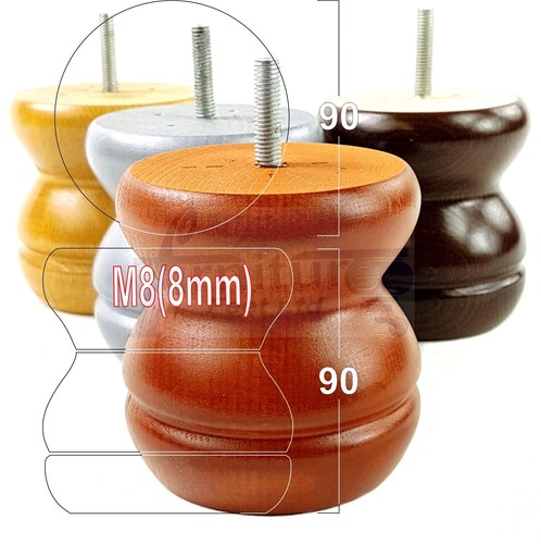 Solid wooden furniture legs - 4x,