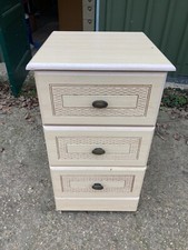 Vintage Retro Courts Cream Bedside Cabinet Unit Table Chest 3 Drawers