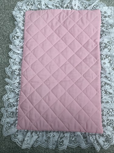 Pink doll pram quilt hand - pram, quilt.