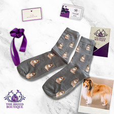 ROUGH COLLIE SHELTIE SOCKS UNISEX ONE SIZE FIT UK 5-11 EU 38-46